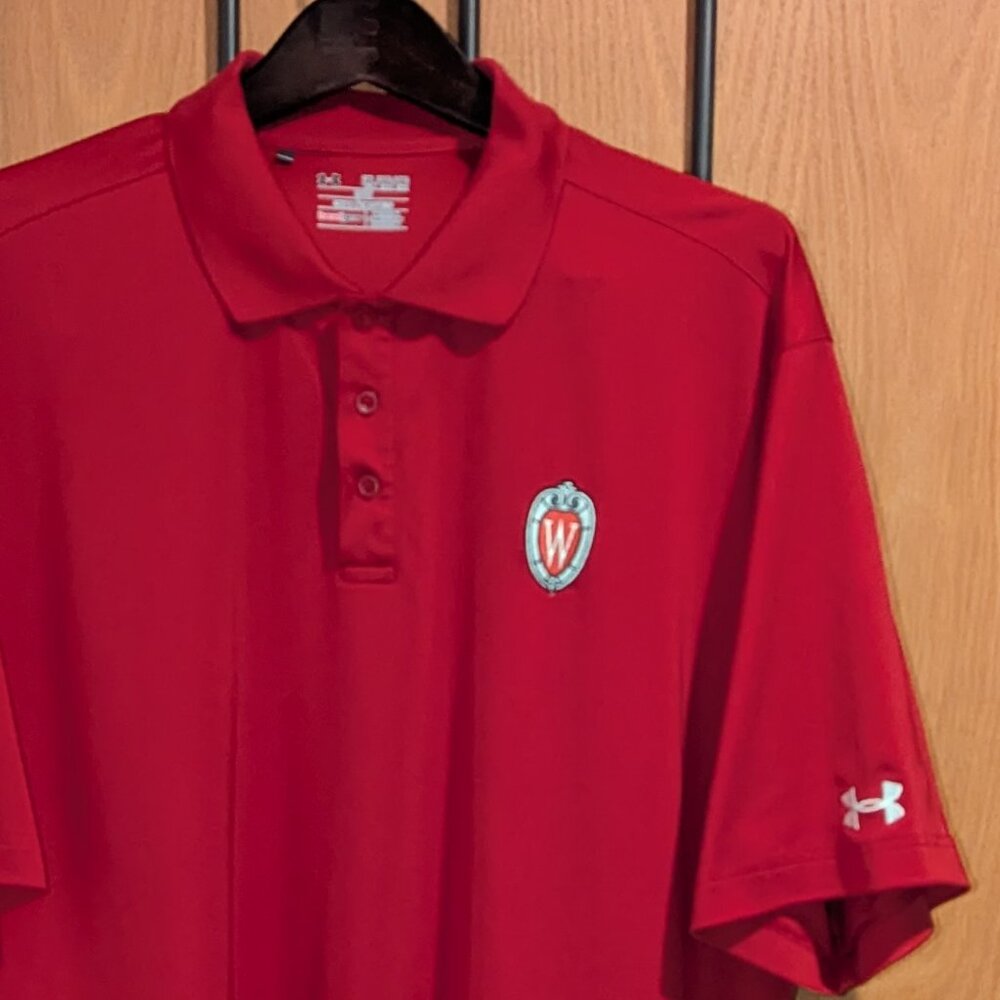 Under Armour UW-Madison Crest Golf/Polo Shirt, Men's XXL